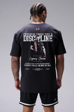 Black Ronnie Coleman “discipline” Tee oversized bodybuilding graphic shirt featuring iconic Ronnie Coleman legacy artwork by TLF Apparel – back view