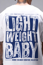 White Ronnie Coleman “Light weight baby” Tee oversized bodybuilding graphic shirt featuring iconic Ronnie Coleman legacy artwork by TLF Apparel – back detail 