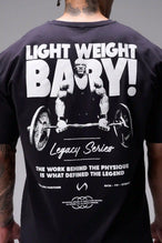 Black Ronnie Coleman “Light Weight Baby” Tee oversized bodybuilding graphic shirt featuring iconic Ronnie Coleman legacy artwork by TLF Apparel – back detail view