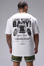 White Ronnie Coleman “Light Weight Baby” Tee oversized bodybuilding graphic shirt featuring iconic Ronnie Coleman legacy artwork by TLF Apparel – back view