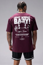 Maroon Ronnie Coleman “Light Weight Baby” Tee oversized bodybuilding graphic shirt featuring iconic Ronnie Coleman legacy artwork by TLF Apparel – back detail view
