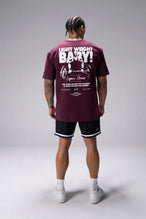 Maroon Ronnie Coleman “Light Weight Baby” Tee oversized bodybuilding graphic shirt featuring iconic Ronnie Coleman legacy artwork by TLF Apparel – back view 