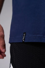 Blue Ronnie Coleman “Yeah Buddy” Tee showing premium Cotton Luxe DNA™ fabric texture and Ronnie Coleman x TLF graphic detail by TLF Apparel – detail view