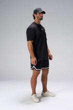 Black Statement Cotton Luxe Oversized Tee showing relaxed oversized fit in 93% cotton 7% elastane by TLF Apparel – side view