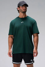 Green Statement Cotton Luxe Oversized Tee with relaxed oversized comfort fit in soft stretch cotton by TLF Apparel – front view