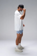 White Statement Cotton Luxe Oversized Tee showing oversized drape and gym-to-street fit by TLF Apparel – side view