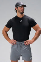 Black Pluma Sun Tee with Pluma Tech DNA fabric and UPF 30 sun protection for training by TLF Apparel – front view