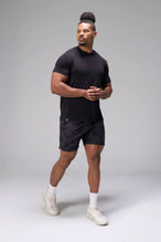 Black Bamboo Crew Neck Essential Tee showing fitted side profile and lightweight bamboo performance fabric by TLF Apparel – side view