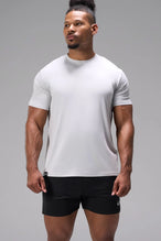 Gray Bamboo Crew Neck Essential Tee made with breathable Bamboo Tech DNA™ fabric and relaxed performance fit for training and everyday wear by TLF Apparel – front view