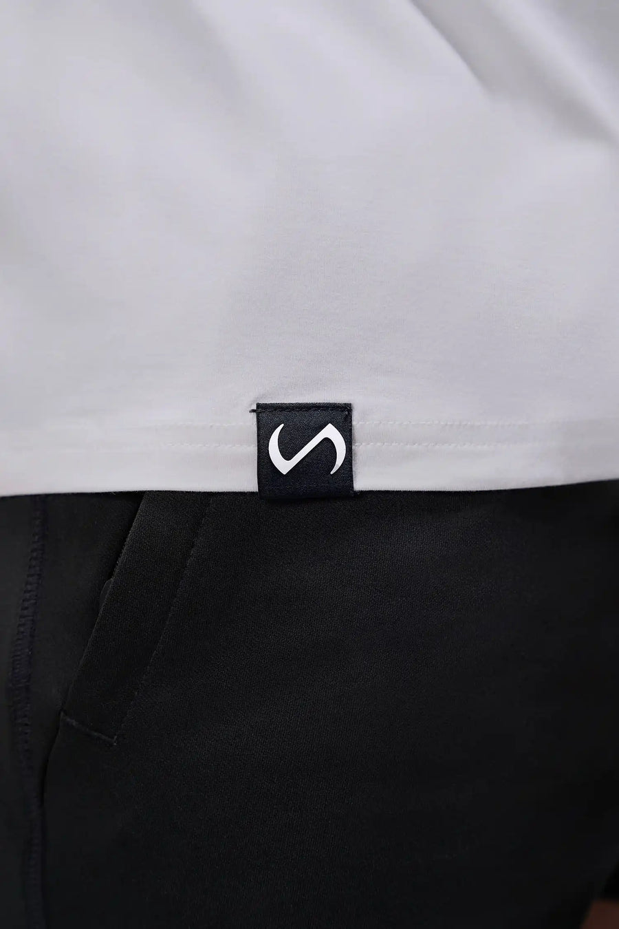 Gray Bamboo Crew Neck Essential Tee showing ultra soft bamboo fabric texture and silicone icon label detail by TLF Apparel – detail view