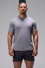 Gray Bamboo Crew Neck Essential Tee made with breathable Bamboo Tech DNA™ fabric and relaxed performance fit for training and everyday wear by TLF Apparel – front view