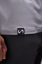 Gray Bamboo V Neck Essential Tee showing ultra soft bamboo fabric texture and silicone icon label detail by TLF Apparel – detail view
