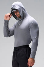 Gray Pluma UPF Sun Hoodie with Pluma Tech DNA fabric and UPF 30 sun protection for training by TLF Apparel – front view