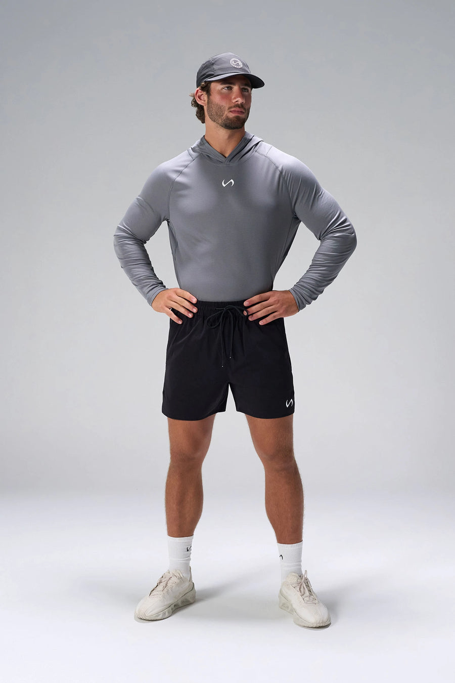 Gray Pluma UPF Sun Hoodie with 5-panel hood and UPF 30 protection for all-day wear by TLF Apparel – front view