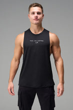 Black Further Air-Flex Drop Arm Tank made with lightweight Air-Flex DNA™ fabric and athletic performance fit for training and everyday wear by TLF Apparel – front view