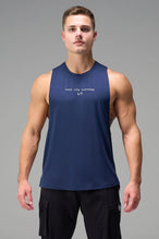Blue Further Air-Flex Drop Arm Tank made with lightweight Air-Flex DNA™ fabric and athletic performance fit for training and everyday wear by TLF Apparel – front view