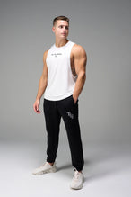 White Further Air-Flex Drop Arm Tank breathable performance tank designed for training and Gym-To-Street® wear by TLF Apparel – front view