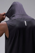 Black Train Infi-Dry Sleeveless Hoodie featuring moisture-wicking fabric, premium construction, and signature TLF branding by TLF Apparel – detail view