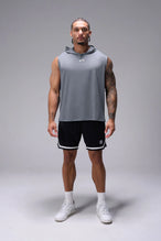 Gray Train Infi Dry Sleeveless Hoodie with lightweight moisture-wicking fabric, athletic silhouette, and structured hood by TLF Apparel – front view
