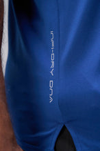 Blue Infi-Dry Muscle Tank featuring lightweight Infi-Dry™ moisture-wicking fabric, premium construction, and performance details by TLF Apparel – side detail view