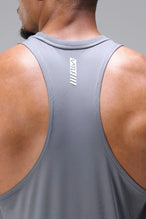 Black Infi-Dry Muscle Tank with breathable sweat-wicking fabric, athletic muscle fit, and signature motion logo by TLF Apparel – back view