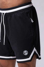 Black TLF Evolve Mesh 6 Inch Shorts showing athletic side silhouette, zip pocket storage, and lightweight mesh fabric by TLF Apparel – side view