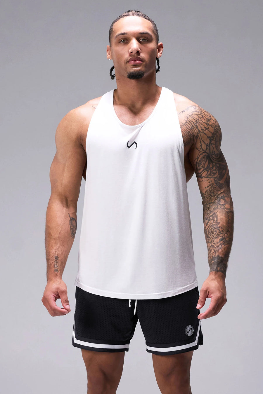 Black TLF Evolve Mesh 6 Inch Shorts with athletic relaxed fit, zip pockets, and lightweight mesh fabric for training and everyday wear by TLF Apparel – front view