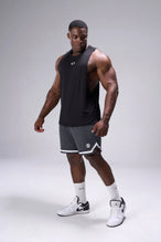 Grey TLF Evolve Mesh 6 Inch Shorts showing 6 inch inseam fit, breathable mesh fabric, and athletic relaxed silhouette by TLF Apparel – side view