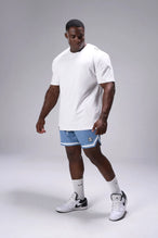 Light Blue TLF Evolve Mesh 6 Inch Shorts showing 6 inch inseam fit, breathable mesh fabric, and athletic relaxed silhouette by TLF Apparel – side view