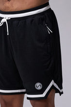 Black GTS Evolve Mesh 8 Inch Shorts showing athletic side silhouette, zip pocket storage, and lightweight mesh fabric by TLF Apparel – side view