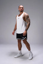 Black GTS Evolve Mesh 8 Inch Shorts with athletic relaxed fit, zip pockets, and lightweight mesh fabric for training and everyday wear by TLF Apparel – front view