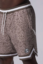 Splatter Print GTS Evolve Mesh 8 Inch Shorts showing athletic side silhouette, zip pocket storage, and lightweight mesh fabric by TLF Apparel – side view