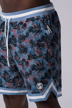 Palm Print GTS Evolve Mesh 8 Inch Shorts showing athletic side silhouette, zip pocket storage, and lightweight mesh fabric by TLF Apparel – side view