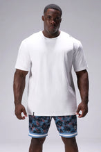 Palm Print GTS Evolve Mesh 8 Inch Shorts with athletic relaxed fit, zip pockets, and lightweight mesh fabric for training and everyday wear by TLF Apparel – front view