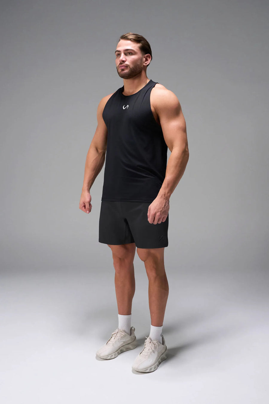 Black men’s Apex 365 Joggers feature a tapered fit, designed for training, and all-day gym to street wear by TLF Apparel – front view 