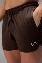 Brown Men’s Micro Mesh 5 Inch Shorts with 7-inch inseam, designed for gym training, HIIT workouts and running by TLF Apparel – detail view 