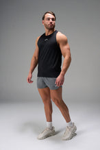 Gray Men’s Micro Mesh 5 Inch Shorts with 7-inch inseam, designed for gym training, HIIT workouts and running by TLF Apparel – front view 