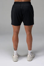 Black Men’s Micro Mesh 7 Inch Shorts with 7-inch inseam, designed for gym training, HIIT workouts and running by TLF Apparel – back view 
