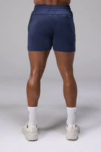 Blue Adapt Performance 5 inch Shorts showing rear fit and secure zipper pocket for training and everyday wear by TLF Apparel – back view