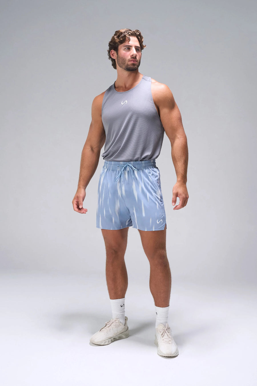 Print Hybrid Element 5 Inch Shorts with zipper pockets and 5 inch inseam for all-day wear by TLF Apparel – front view