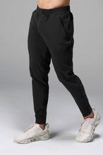 Black men’s Apex 365 Joggers feature a tapered fit, designed for training, and all-day gym to street wear by TLF Apparel – front view