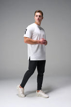 Black men’s Apex 365 Joggers feature a tapered fit, designed for training, and all-day gym to street wear by TLF Apparel – front view