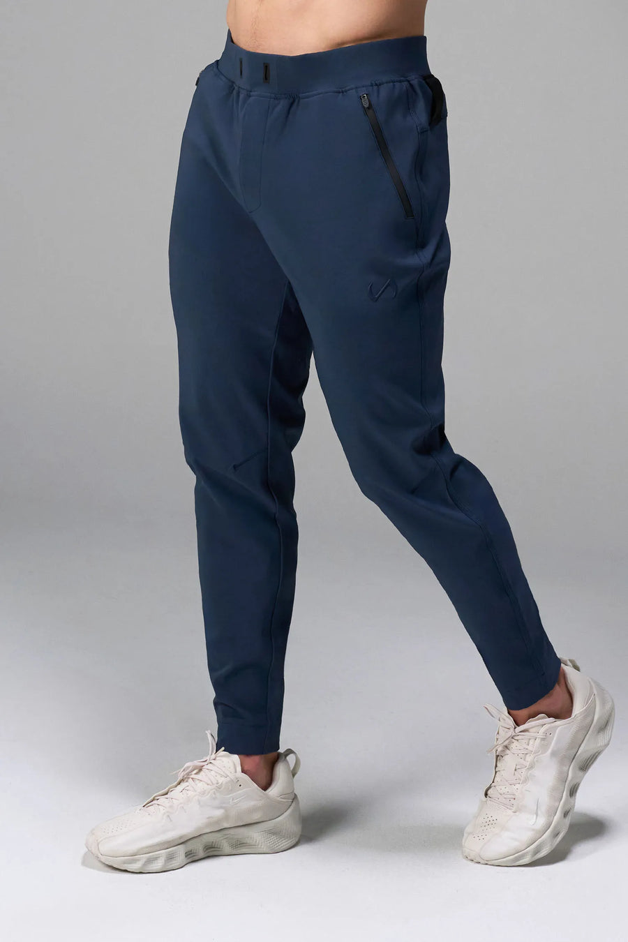 Blue men’s Apex 365 Joggers feature a tapered fit, designed for training, and all-day gym to street wear by TLF Apparel – front view