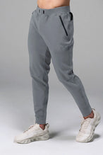 Gray men’s Apex 365 Joggers feature a tapered fit, designed for training, and all-day gym to street wear by TLF Apparel – front view