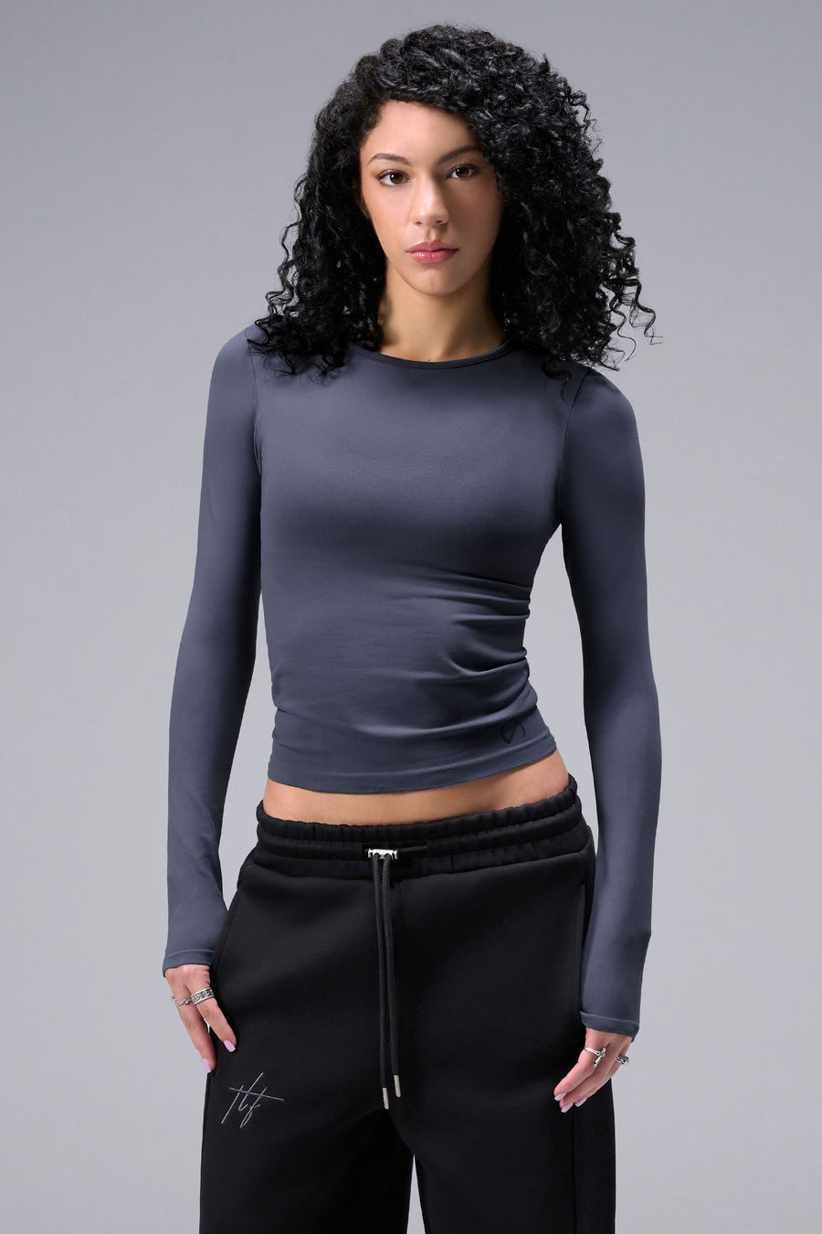 Women’s armada essential seamless long sleeve top with contouring fit for gym and lifestyle by TLF Apparel – main front view