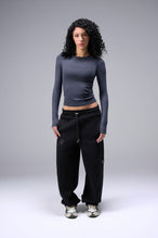 Women’s armada essential seamless long sleeve top with contouring fit for gym and lifestyle by TLF Apparel – full body front view