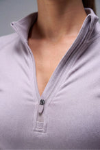 Gray Cosmic Seamless 1/4 Zip showing sculpted side fit and breathable seamless knit fabric by TLF Apparel – detail view 