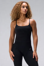 Black NeoCloud™ Built In Bra Tank with built in shelf bra and adjustable straps for gym training by TLF Apparel – front view