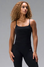 Black NeoCloud™ Built In Bra Tank with built in shelf bra and adjustable straps for gym training by TLF Apparel – front view