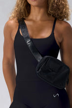 Black NeoCloud™ Built In Bra Tank showing NeoCloud™ fabric, adjustable straps, and shelf bra by TLF Apparel – detail view